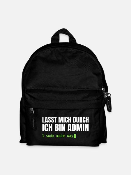 Lasst mich durch, ich bin Admin – Sudo Make Way - Kinder Rucksack - Schwarz