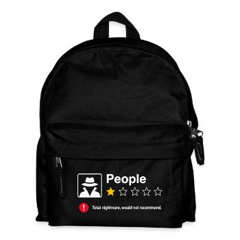 Critique 1 étoile de People Sarcasme drôle - Sac à dos Enfant - noir - Devant