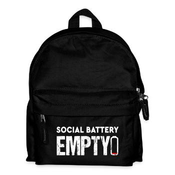 Batterie sociale Vide Introverti drôle Dire - Sac à dos Enfant - noir - Devant