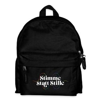 Stimme Statt Stille Shirt Für Aktivisten Toleranz - Kinder Rucksack - Schwarz - Vorne