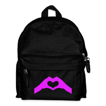 Heart Hands in Neon Purple - Kids' Backpack - black - Front