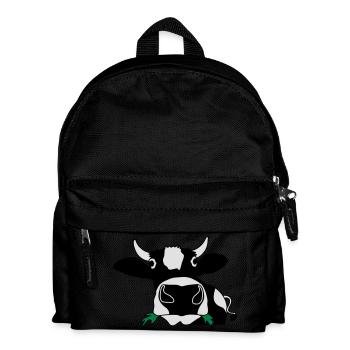Happy cow eating healthy gras - Kids' Backpack - black - Front