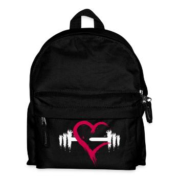Hantel Herz - Kinder Rucksack - Schwarz - Vorne