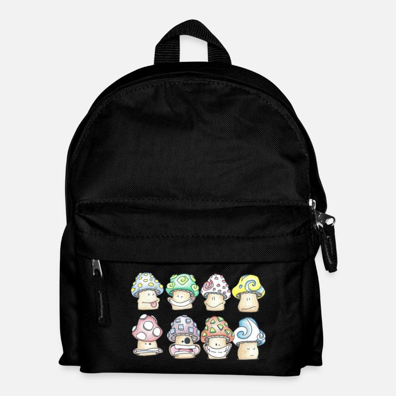 Mischievous Pastel Mushrooms - Kids' Backpack - black