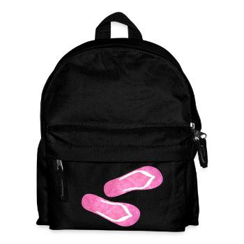 Flip Flop Latschen Plüsch Fell flauschig rosa pink - Kinder Rucksack - Schwarz - Vorne