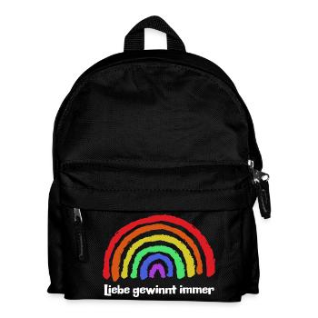 Regenbogen Frieden Freiheit Liebe Statement - Kinder Rucksack - Schwarz - Vorne