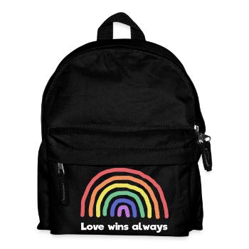 Regenbogen Liebe Statement Frieden Weltfrieden - Kinder Rucksack - Schwarz - Vorne