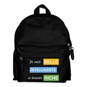 Je suis belle, intelligente et bientôt riche - Sac à dos Enfant - noir - Devant