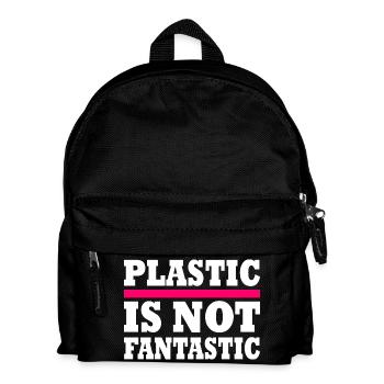Plastic is not fantastic - Kids' Backpack - black - Front