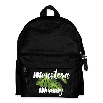 Monstera Mommy Pflanzenmama Pflanzen Geschenk - Kinder Rucksack - Schwarz - Vorne