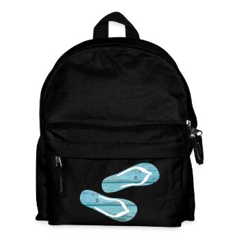 Latschen Flip Flops Urlaub Holz Bretter cool - Kinder Rucksack - Schwarz - Vorne