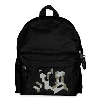 perspektive bau würfel selbst färben labyrinth 3D - Kinder Rucksack - Schwarz - Vorne