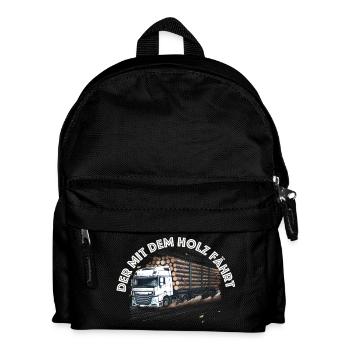 der mit dem holz fährt holzlkw holzernte forst - Kinder Rucksack - Schwarz - Vorne