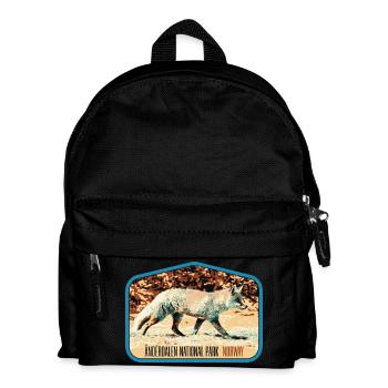 Anderdalen Snow Fox Patch: Nordische Fauna - Kinder Rucksack - Schwarz - Vorne