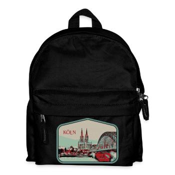Illustration vue panoramique de Cologne - Sac à dos Enfant - noir - Devant