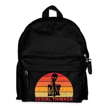 Penseur en série squelette Penser Rétro coucher de soleil - Sac à dos Enfant - noir - Devant