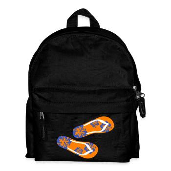 pantoufles hawaï tongs vacances été fleur fun - Sac à dos Enfant - noir - Devant