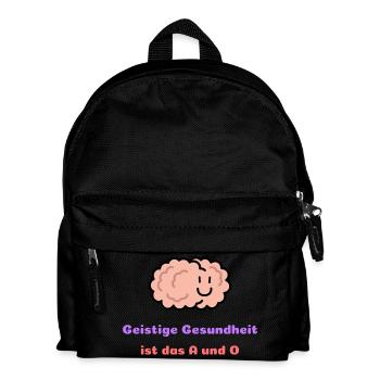 Geistige Gesundheit ist das A und O - Kinder Rucksack - Schwarz - Vorne
