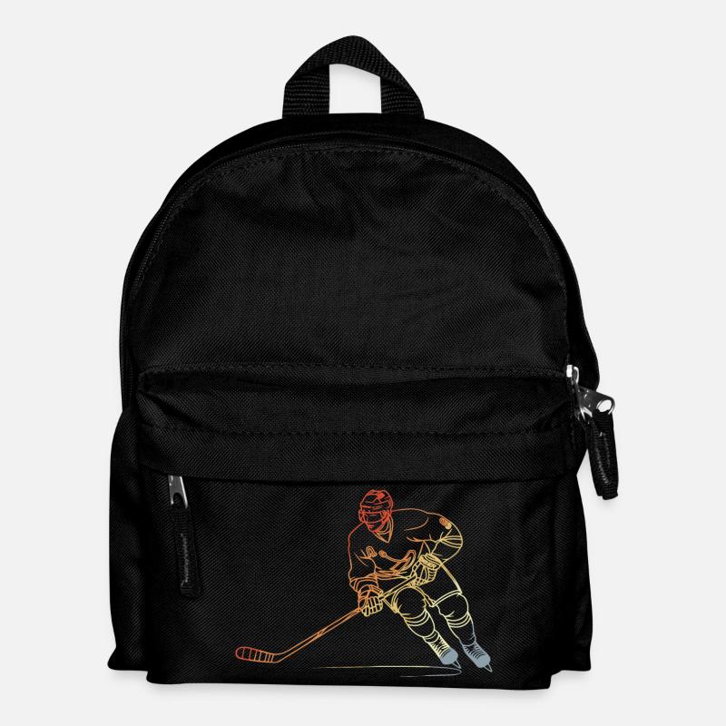 Eishockeyspieler Skizze Vintage - Kinder Rucksack - Schwarz