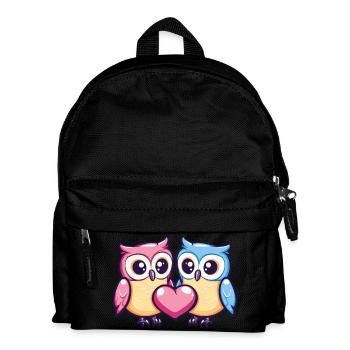 Eule Paar Liebe Valentinstag - Kinder Rucksack - Schwarz - Vorne