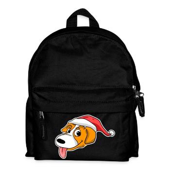 Chapeau de tête de chien de Noël - Sac à dos Enfant - noir - Devant