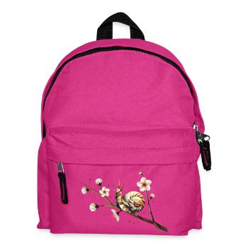 Snail on a flower branch – motif for spring - Kids' Backpack - fuchsia - Front