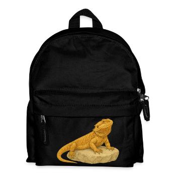 Gecko jaune sur rochers - Sac à dos Enfant - noir - Devant