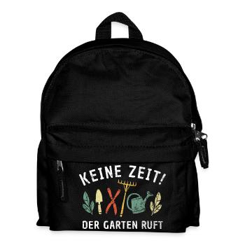 Keine Zeit - Der Garten Ruft Retro Gärtner Natur - Kinder Rucksack - Schwarz - Vorne