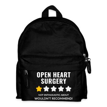 Minimalistische Illustration einer Operation am offenen Herzen - Kinder Rucksack - Schwarz - Vorne