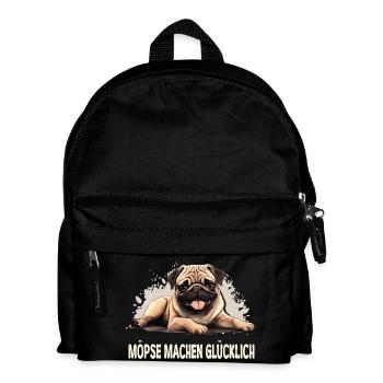 Le bonheur c’est… un carlin dans la vie ! - Sac à dos Enfant - noir - Devant