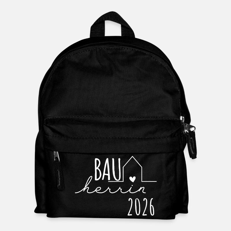 Bauherrin 2026 - Bauherren Partnerlook Hausbau - Kinder Rucksack - Schwarz