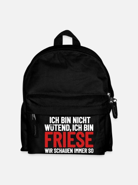 Ich bin nicht wütend - ich bin Friese - Kinder Rucksack - Schwarz