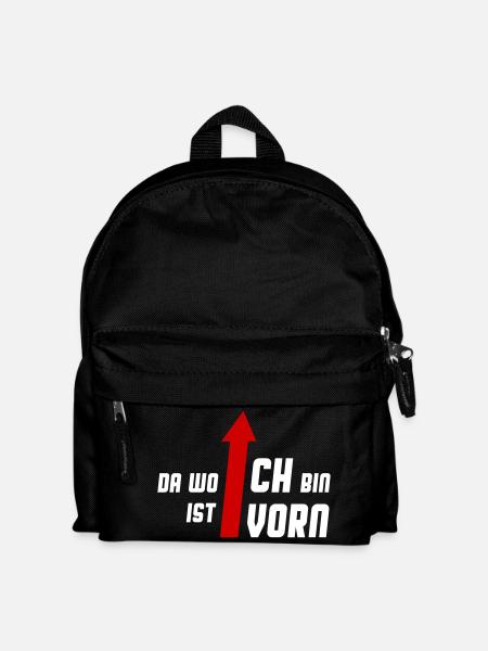 Da wo ich ist vorn - Shirt - Kinder Rucksack - Schwarz