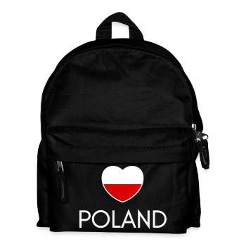 Herz mit polnischer Flagge, polnischer Stolz - Kinder Rucksack - Schwarz - Vorne