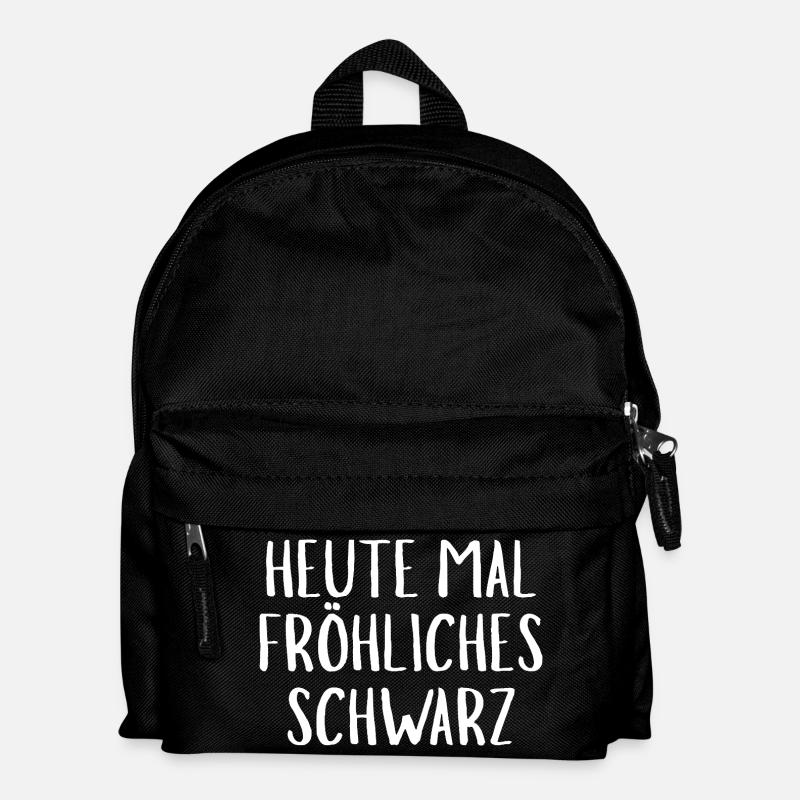 Heute mal ein fröhliches Schwarz - Kinder Rucksack - Schwarz