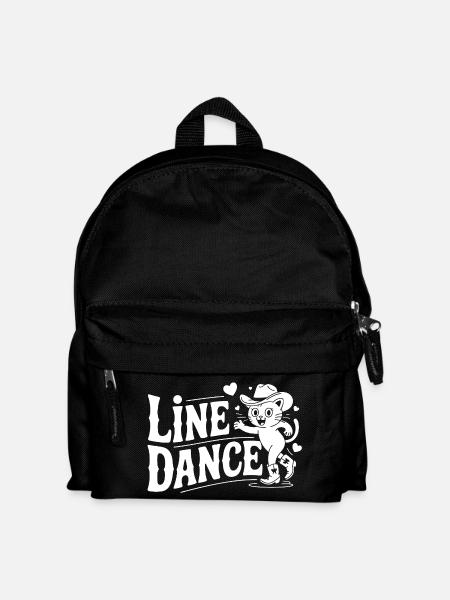 Line Dance Katze Silhouette - Kinder Rucksack - Schwarz
