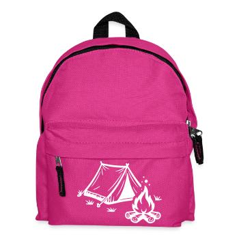 Zelt Lagerfeuer Camping - Kinder Rucksack - Fuchsia - Vorne