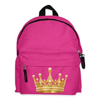 Goldene Königskrone mit Perlen - Kinder Rucksack - Fuchsia - Vorne