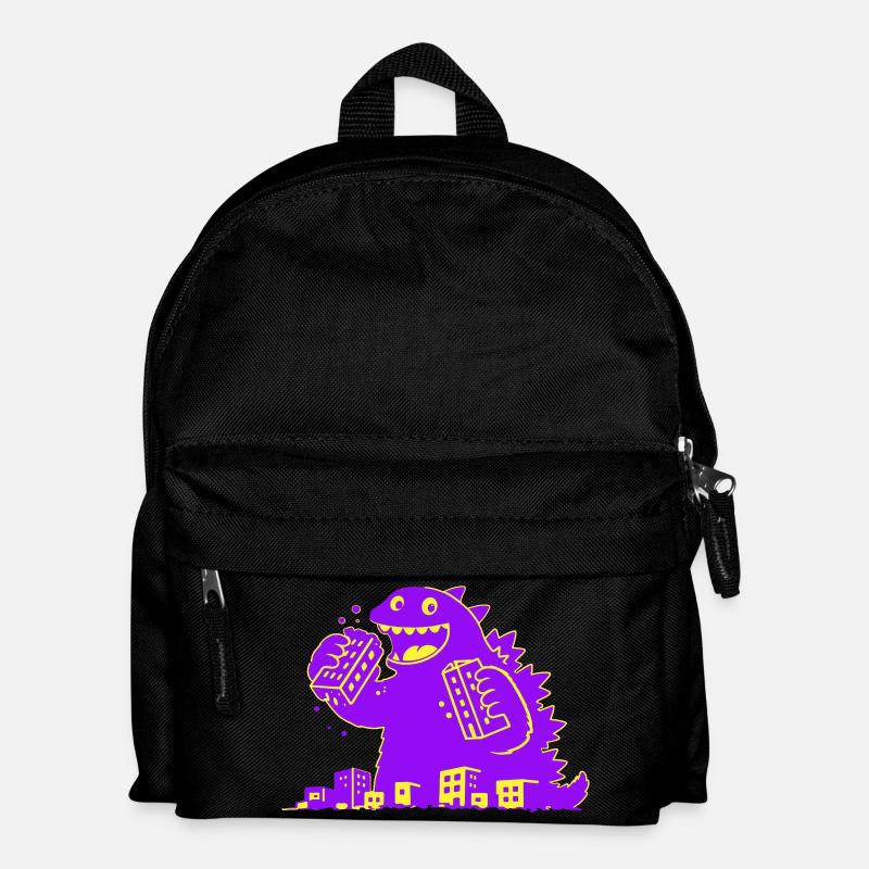 Monster frisst Stadt - Kinder Rucksack - Schwarz