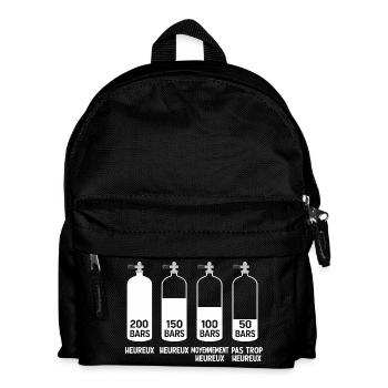 Humor, Tauchen, Glückslevel in Bars - Kinder Rucksack - Schwarz - Vorne