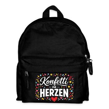 Konfetti im Herzen Alaaf Helau Kostüm - Kinder Rucksack - Schwarz - Vorne