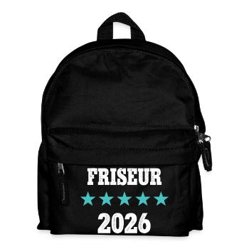 Friseur 2026 Ausbildung Lehre Frisör Meister Azubi - Kinder Rucksack - Schwarz - Vorne