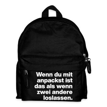 WHEN YOU GET DOWN TO BUSINESS, IT'S LIKE THIS... LAZY AND STUPID - Kids' Backpack - black - Front