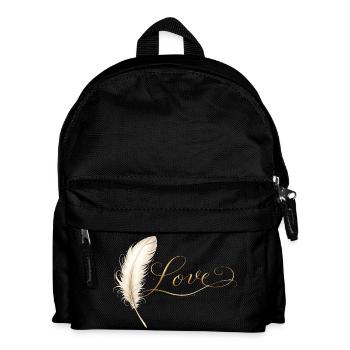Love Lettering with Feather Elegant Design - Kids' Backpack - black - Front