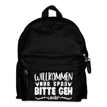 Willkommen Nur Spaß Bitte geh wieder - Kinder Rucksack - Schwarz - Vorne