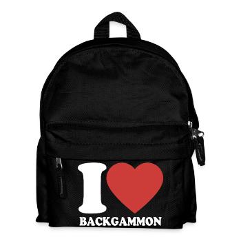 I love Backgammon | Board Game | Gift - Kids' Backpack - black - Front