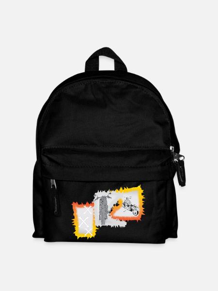 Motorcycle Workshop Motorcyclist Mechanic - Kids' Backpack - black