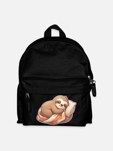 Faultier Schlafen - Kinder Rucksack - Schwarz
