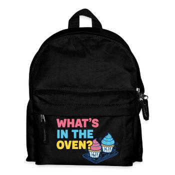 Gender Reveal Whats In The Oven Baby Shower - Kids' Backpack - black - Front