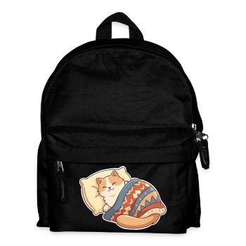 Katze Schlafen - Kinder Rucksack - Schwarz - Vorne